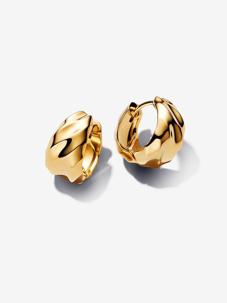 Argolas Onduladas Revestimento de ouro 14k