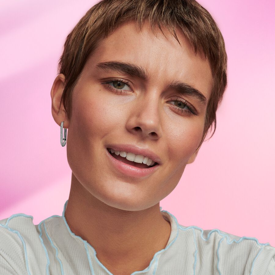 Brinco Individual Elo Pavé Longo Pandora ME