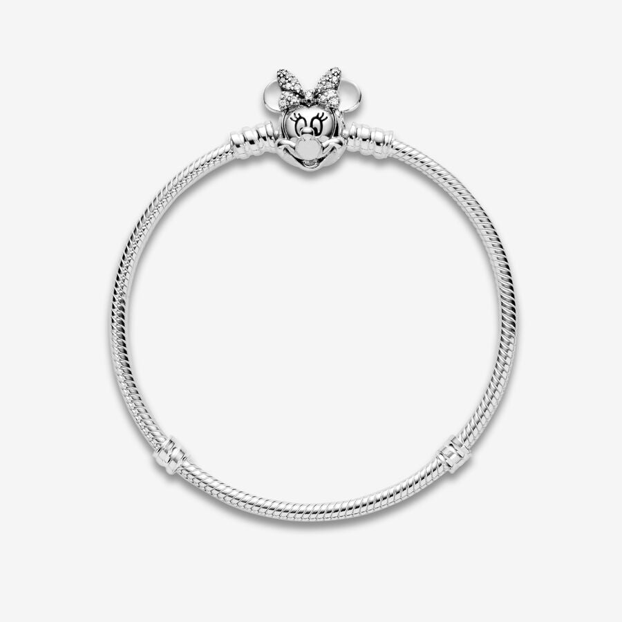 Pulseira de Malha Snake Fecho Minnie Pavé Disney Pandora Moments