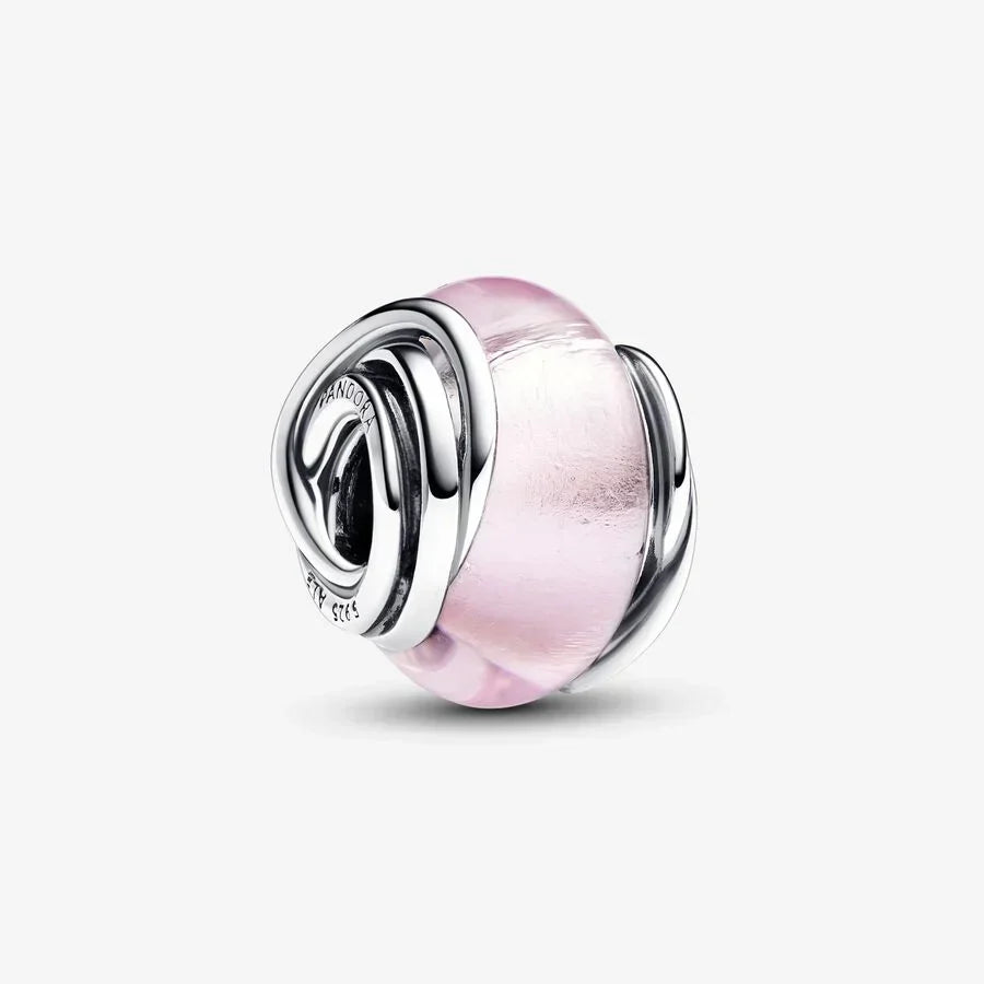 Conta Murano Cor-de-rosa com Círculo