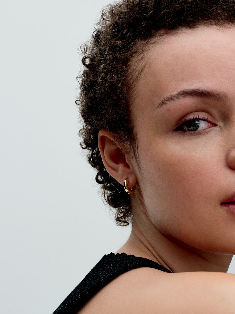 Argolas redondas abertas Revestimento de ouro 14k