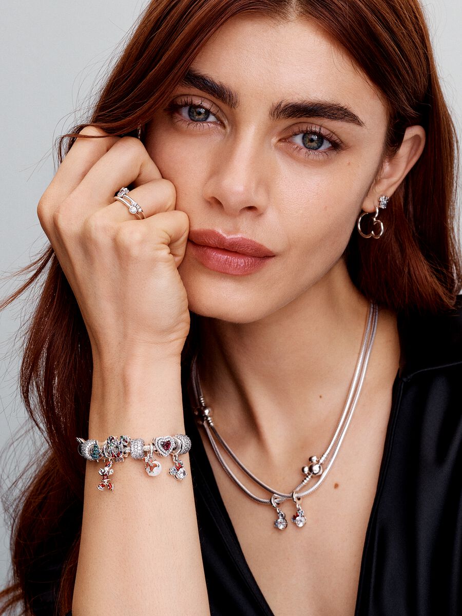 Colar Corrente Snake Mickey Disney Prata