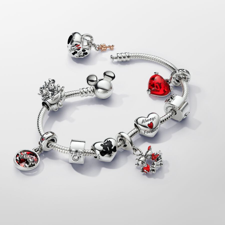 Pulseira Malha Snake Fecho Moments Mickey Disney
