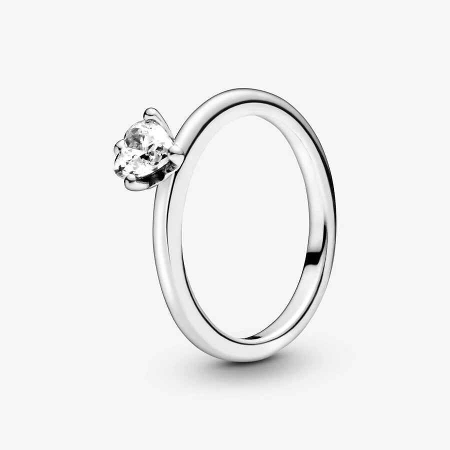 Anel Clear Heart Solitaire