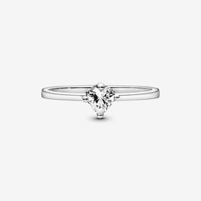 Anel Clear Heart Solitaire