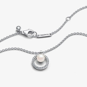 Colar Treated Freshwater Cultured Pearl & Pavé