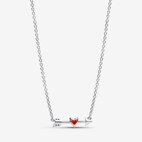 Colar Coração Flecha e Vidro Murano