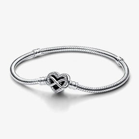 Pulseira Malha Snake Sparkling Infinity Heart