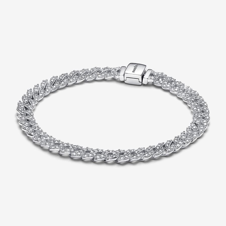Pulseira de Corrente Cubana Pavé Pandora Timeless