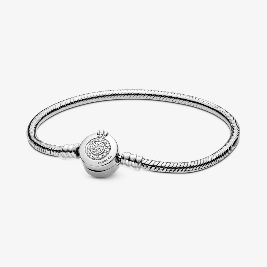 Pulseira Snake Pandora Moments fecho Coroa