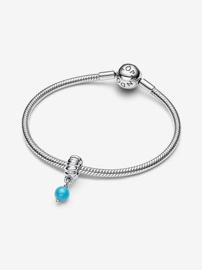 Conta Pendente Turquesa Prata