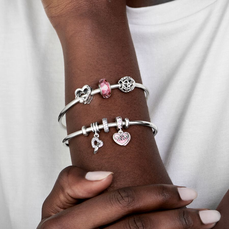 Conta de Vidro Murano Ondulado Rosa