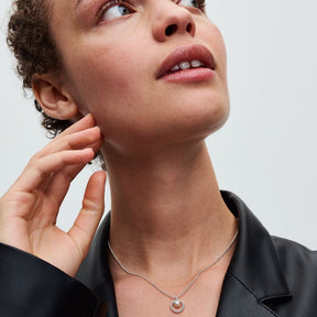 Colar Treated Freshwater Cultured Pearl & Pavé