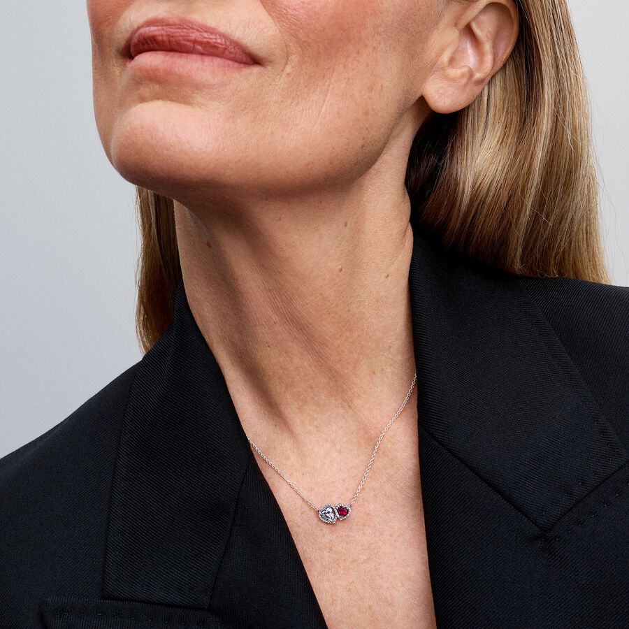 Colar Pendente Corações Auréola