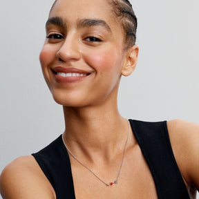 Colar Coração Flecha e Vidro Murano