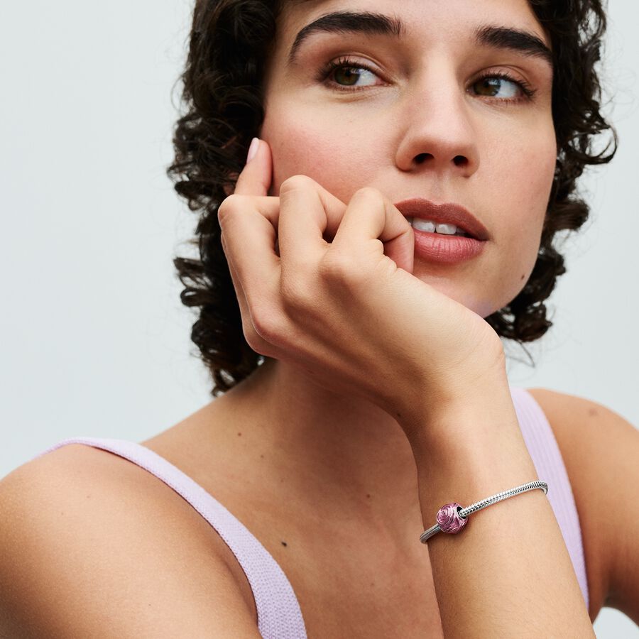 Conta Rosa em Flor Cor-de-rosa