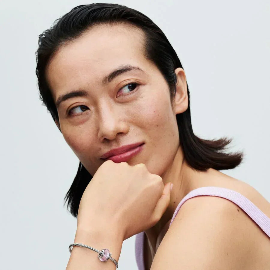 Conta Murano Cor-de-rosa com Círculo