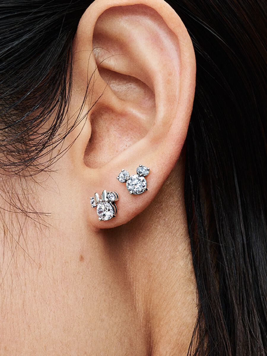 Brincos Stud Disney Mickey Mouse e Minnie Mouse