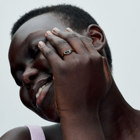 Anel Pandora ME Signet esmaltado e estrela