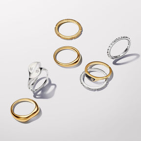 Anel Pandora ME Signet esmaltado e estrela