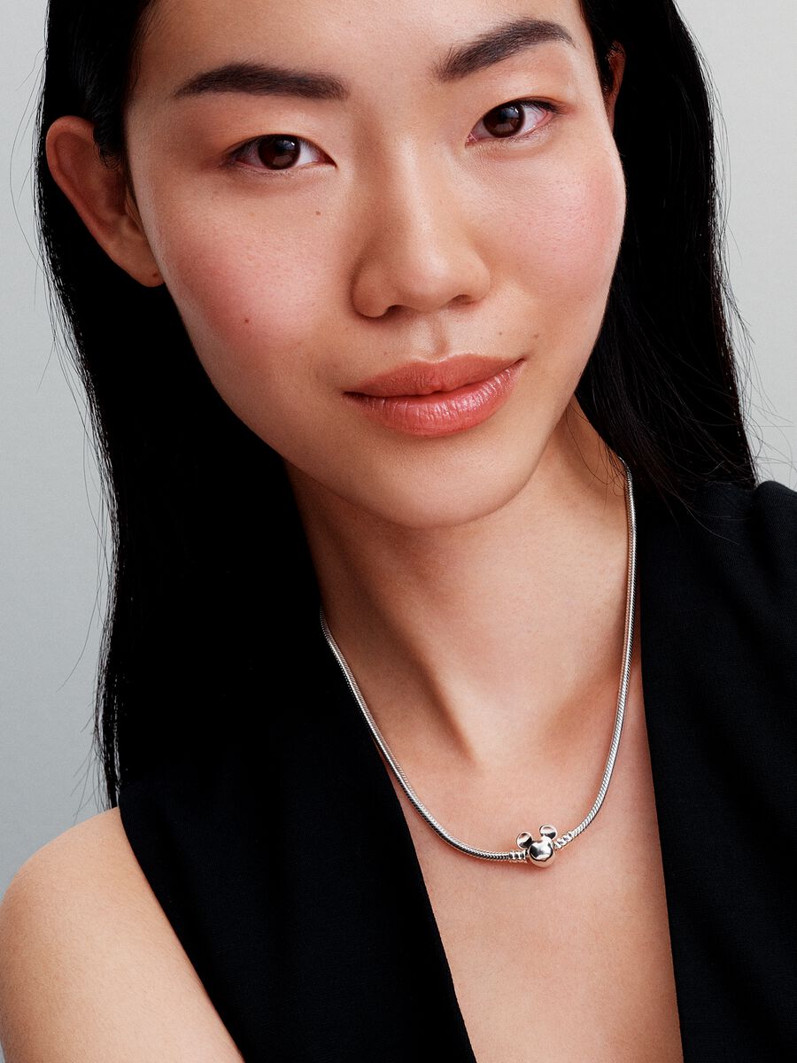 Colar Corrente Snake Mickey Disney Prata