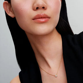 Colar Pendente Auréola Redonda Pavé