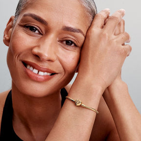 Pulseira Malha Snake Fecho Coração Árvore de Família