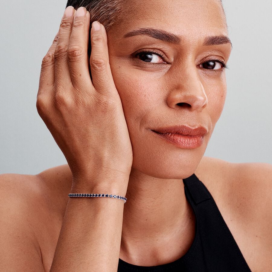 Pulseira de Ténis Azul Cintilante