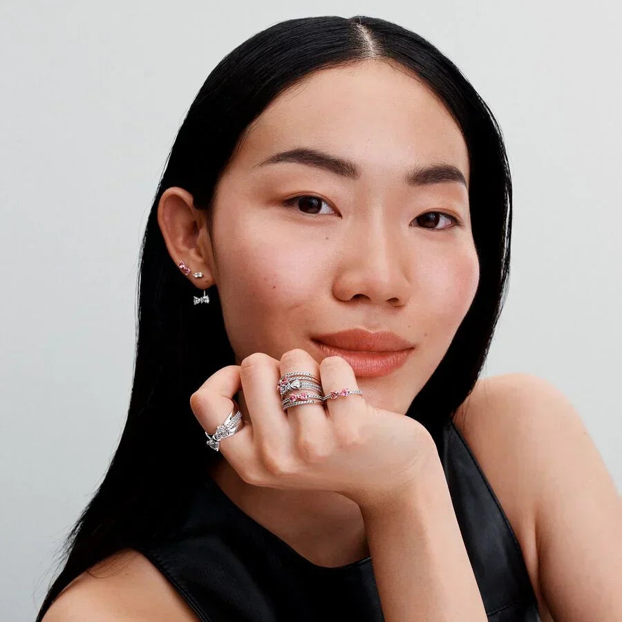 Brincos Pendentes Laço Brilhante