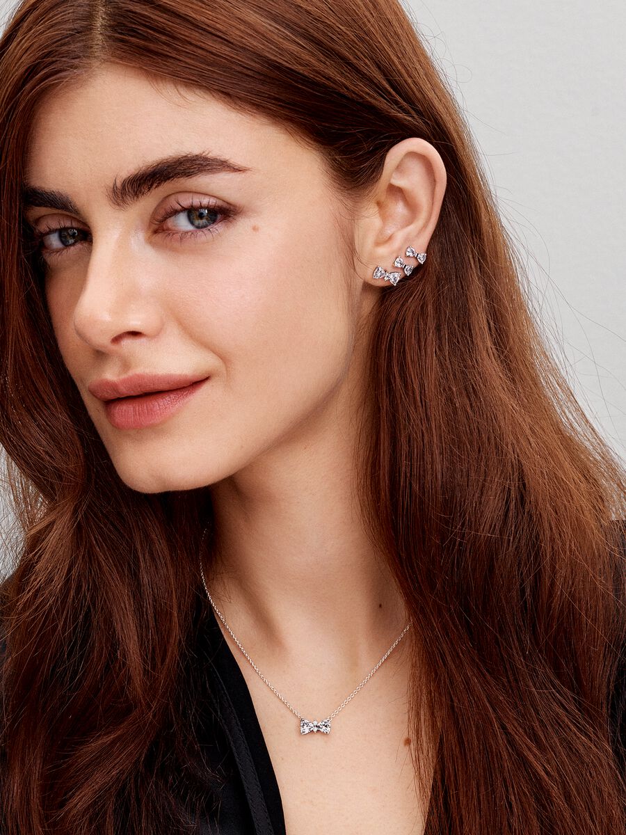 Brincos Espigão Laço Brilhante