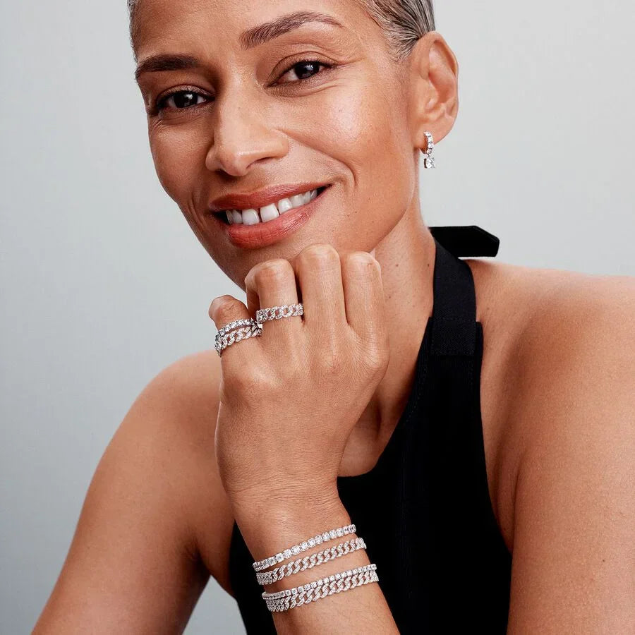 Pulseira de Corrente Cubana Pavé Pandora Timeless