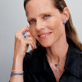 Colar Pendente Auréola Quadrada Brilhante